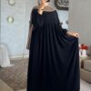فستان حرير المدينة باللون الأسود